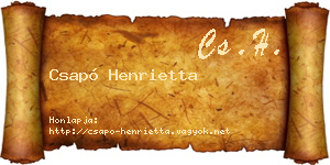 Csapó Henrietta névjegykártya