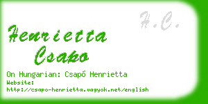henrietta csapo business card